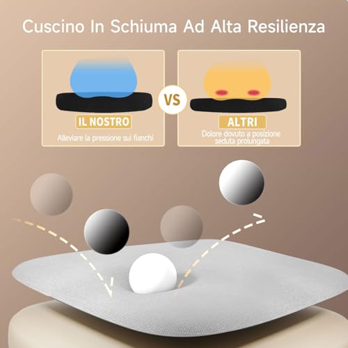 Sedia da Ufficio Scrivania Ergonomica, Con Braccioli Pieghevoli, Altezza Regolabile, Seduta e Schienale in Rete Respirante, Girevole con Ruote, Funzione Oscillante Grigio - Sedia gaming - Immagine 6