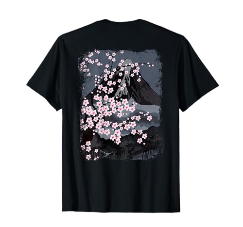 Image of Japanese Beautiful Cherry Blossom with Mount Fuji (on back) T-Shirt