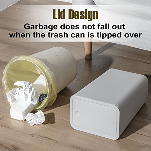 Trashaid AMZUSIJS01GRY040012 Bathroom Trash Can With Lid, 2.6 Gallon / 10 Liter Small Garbage Can thumb #3