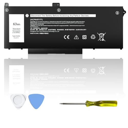 RJ40G 63Wh 15.2V Laptop Battery Replacement for Dell Latitude 15 5520 Latitude 14 5420 Precision 15 3560 Battery 01K2CF WY9DX 005R42 075X16 P137G P104F 0M3KCN 0WK3F1 P104F001 P137G001 P104F002