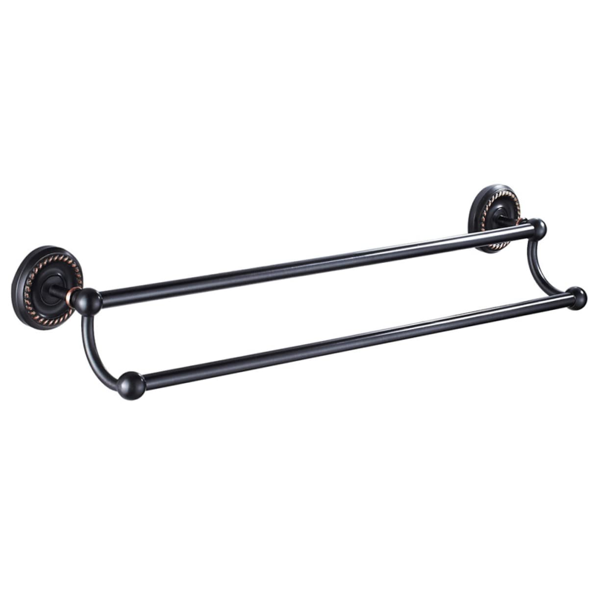 Porte-serviettes mural double noir support de serviettes moderne pour salle de bain