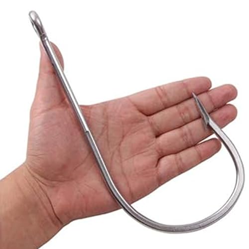 JOGFFDE 2本入 マグロ キハダ 大物 釣り針 管付き ステンレス釣り 4倍強化太軸 超強力 海 釣り針 釣りフック18/0 20/0 サイズ 釣りフック選択可 (サイズ 18/0: 2本) (サイズ 20/0: 2本)