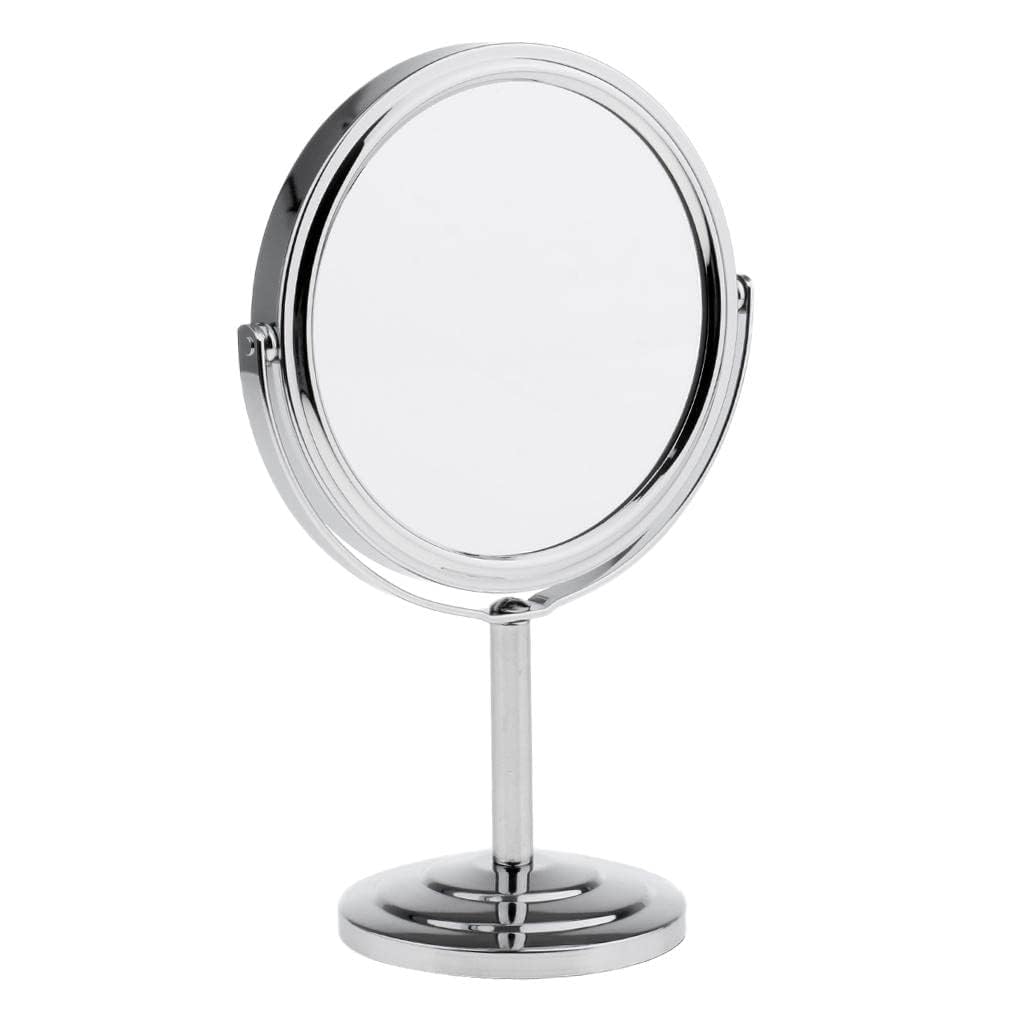SMART Choice Double-Sided Makeup Cosmetic Mirror Normal&Magnifying Tabletop Stand Mirrors Silver-image-34