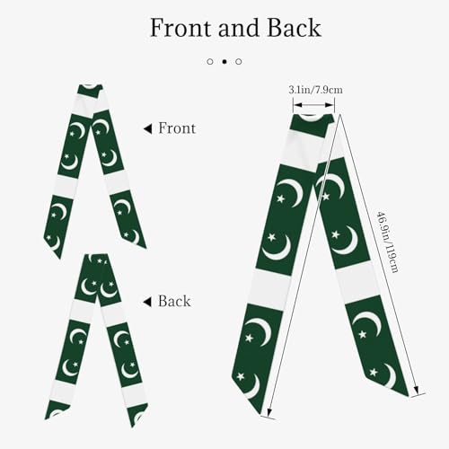 Flag of Pakistan Women's scarf 46.9x3.1 inches - Lightweight, warm and fashionable shawl, autumn and winter commuting accessories2