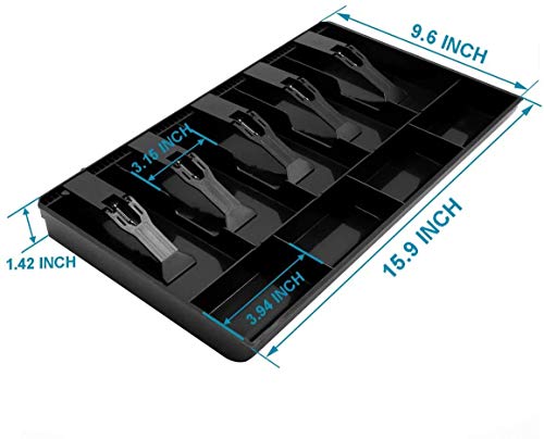 Image of Cash Tray Organizer for Shops, Portable cash counter, ABS Plastic Manual Money Box Plastic cash drawer organizer tray, cashier drawer box with coin slot, bill counter cash box (5 SLOT)