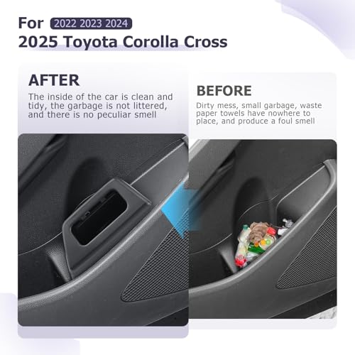 Image of LUWU Car Trash Can with Lid - Portable Mini Dustbin Garbage Bin for Toyota Corolla Cross Interior (Leak-Proof, Left)