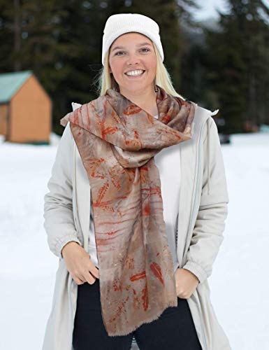 Womens Cashmere Scarf in Beige and Orange, Thin Light Soft Scarfs, Any Weather Trendy Fashion Designer Shawl, Cute Gift for Women Who Has Everything4