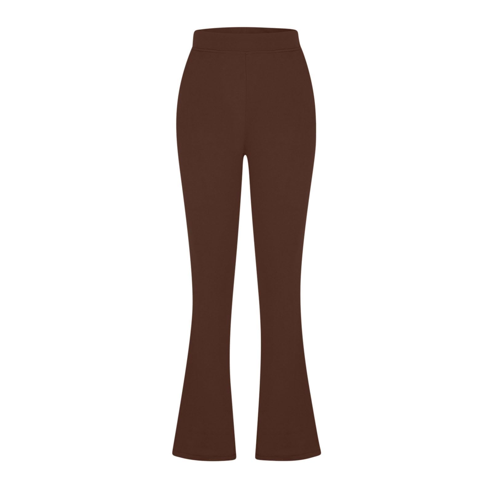 Pantaloni svasati da donna a vita alta, neri, leggings da yoga con tasche