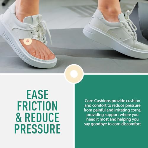 Image of Comfwalk Callus Cushions Pads, 60-Count, Round Soft Foam, Beige Skin Color | Prevents Calluses, Corns, blisters and mosquito bites on feet from pressure and friction