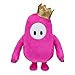 Fall Guys 62591 - Peluche ufficiale in pelle di fagioli rosa, 8 cm, con la corona d'oro del videogioco Ultimate Knockout, 5 personaggi della serie 1 da collezionare
