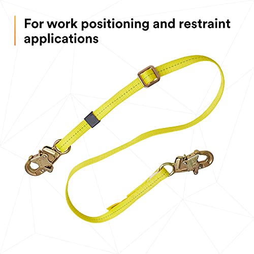 Image of 3M DBI-SALA 1231016 Web Adjustable Positioning Lanyard, 6', 3 /4 inch Snap Hooks, Yellow