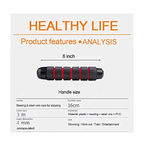 image for SHSF Speed Jump Rope Tangle-Free with Ball Bearings Rapid Cable and 6�