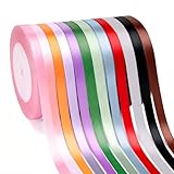 G2PLUS 12 rollos de cintas de raso (6 mm x 22 m) – Multicolor, Cinta Decorativa para Regalos, Costura, Boda, Manualidades y Decoración de Fiestas