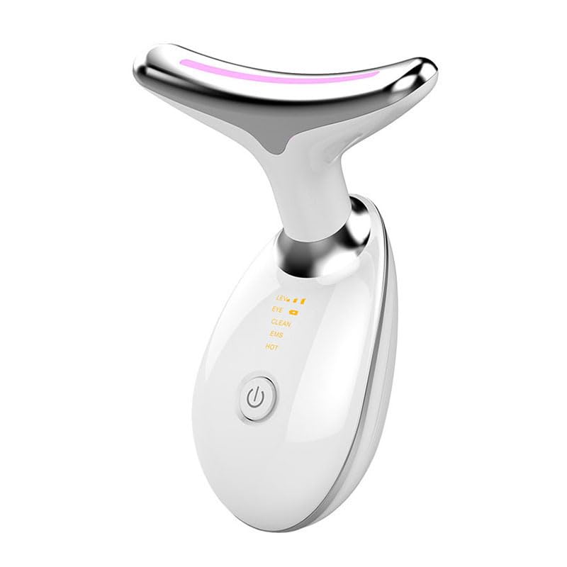 Talzpro Red-Light-Therapy-for-Face-and-Neck, Facial and Neck Massager, 7 Color Skin Care Tool for Wrinkles, Double Chin (White)-image-26