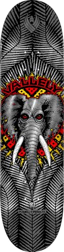 Powell Peralta Flight Mike Vallely Planche de skateboard Motif éléphant Argenté 21,9 x 81,8 cm