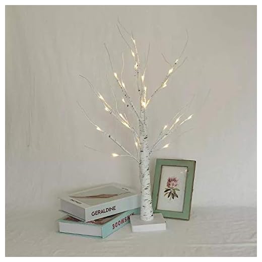 ZQX Árbol de luces LED para interiores, 24 LED Bonsai Árbol Lámpara con USB y funciona con pilas, creativa lámpara de mesa inalámbrica para dormitorio, salón, Navidad y decoración de Pascua