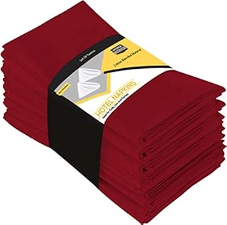 Utopia Kitchen Cloth Napkins [12 Pack, Orange] 46x46 cm Cotton Blend Washable and Reusable Table Dinner Napkins for Hotel, Lunch, Restaurant, Weddings, Event and Parties