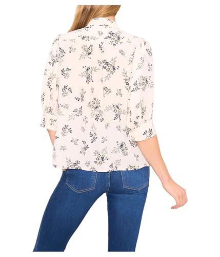 CeCe Women's Puff Short Sleeve Button Front Top2