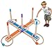 Wurfspiel Ringwurfspiel,Ringwurf-Spiel aus Holz mit 5 Spielstäben und 5 Ringen aus Sisal, Geschicklichkeits-Spiel für Kinder und Erwachsene, beliebtes Outdoor-Sportspiel für den Sommer