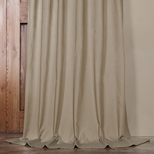 Image of HPD Half Price Drapes Solid Tie Top Cotton Curtains 108 Inches Long (1 Panel) Luxury Light Filtering Curtains for Living Room, Modern Semi Sheer Curtain for Bedroom, 50W X 108L, Sandstone