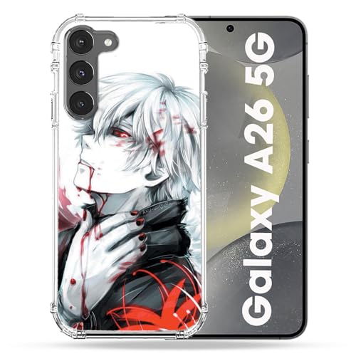 Coque Samsung A26 5G Tokyo Ghoul Kaneki Blanc antichoc rigide