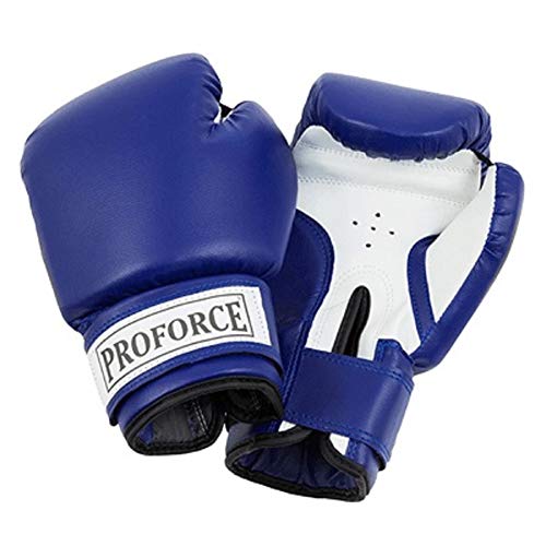ProForce Leatherette Boxing Gloves, Blue & White 20 oz by AWMA