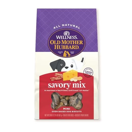 Wellness Old Mother Hubbard Classic Savory Mix Dog Biscuits, Natural Training Treats, 3 Flavors, Mini Size, 20 oz Bag
