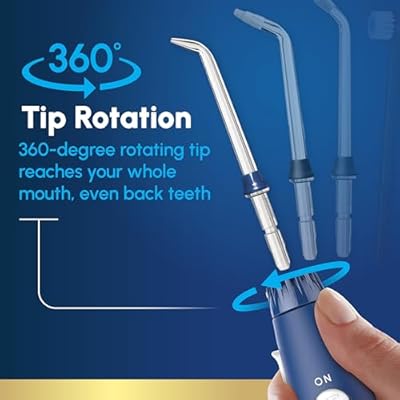 Waterpik Aquarius Water Flosser For Teeth Cleaning, Gums, Braces, Dental Care, Electric Power With 10 Settings, 7 Tips For Multiple Users And Needs, ADA Accepted, Blue WP-663, Packaging May Vary