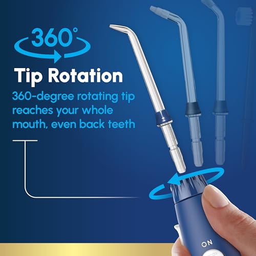 Image of Waterpik Aquarius Water Flosser for Teeth Cleaning, Gums, Braces, Dental Care, Electric Power with 10 Settings, 7 Tips for Multiple Users and Needs, ADA Accepted, Blue WP-663 (Pack of 6)