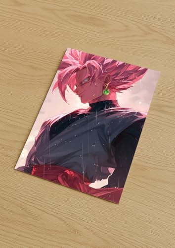 Image of NIJUKA Anime Printed Metal sheet Poster For Home And Room Decoration | For Anime Art Fans Boys And Girls (Goku black rose)