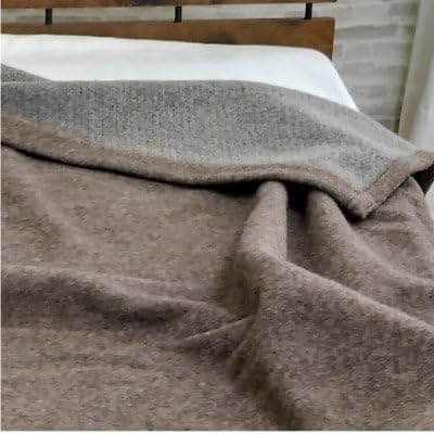 (シングルサイズ)ウルグアイカラードウール混毛布 140×200cm ブラウン1枚