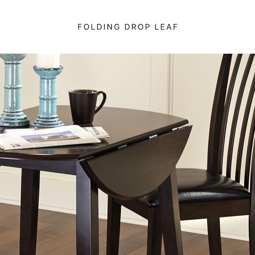 Image of Signature Design by Ashley Small Round Drop Leaf Dining Table, Brown