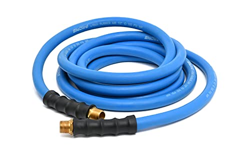 Blubird Bb1225 1/2" X 25' Rubber Air Hose, 100% Rubber, Lightest, Strongest, Most Flexible, 300 Psi, 50F To 190F Degrees, Ozone Resistant, High Strength Polyester Braided #TOP1