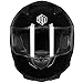 ILM Full Face Motorcycle Street Bike Helmet with Removable Winter Neck Scarf + 2 Visors DOT Model-JK313 (L, Gloss Black)