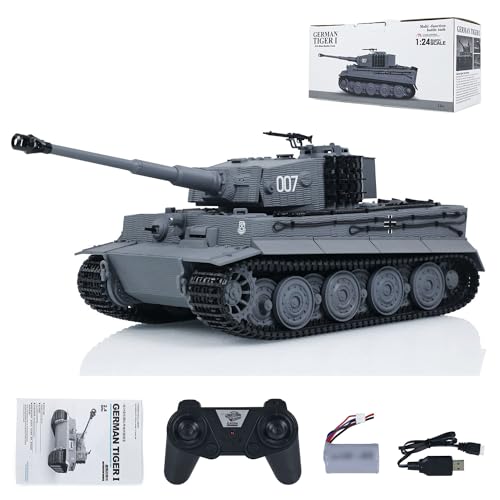 wheelfun Tanque de combate teledirigido 1/24 días Tiger I combate por infrarrojos teledirigido tanque militar RC Hobby Modelos