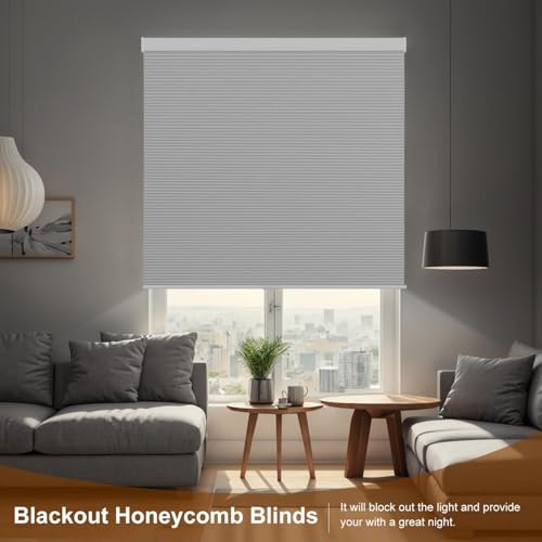 KCO Cordless Cellular Blinds Blackout Window Shades, Room Darkening Honeycomb Shades Blinds for Windows, Bedroom and Nursery 25" W x 64" L,(63W x 163H cm), White by KCO - Image 4