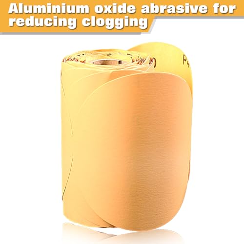 Image of SPEEDWOX 100 Pcs 400 Grit 5 inch Round Sanding Discs Sandpaper Roll | Adhesive Back PSA Sticky Back, No Hole, Stick and Sand Sandpaper for Wood, Auto Body Repair Marine Paint Metal and Plastics