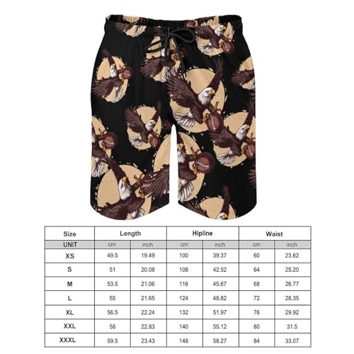 Ea-gles on Football Ball Men's Swim Trunks Quick Dry Board Shorts Hawaiian Beach Shorts With Pocket2