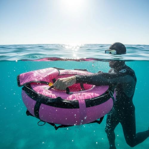 Boya inflable de buceo libre con asas de PVC resistente y puntos de anclaje 4