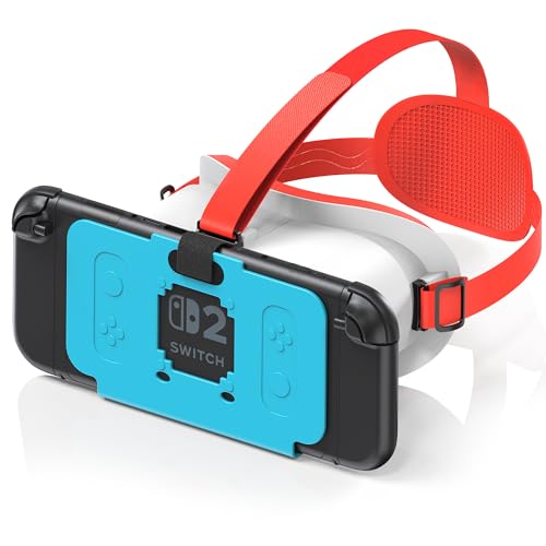 Casque de réalité virtuelle pour Nintendo Switch 2 (2025), Switch 2 Lunettes de réalité virtuelle avec lentilles HD réglables et Sangle de tête Confortable, kit Labo VR pour Accessoires Switch 2