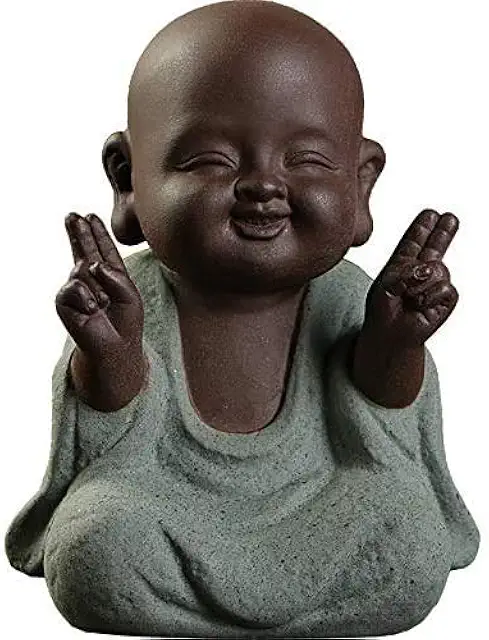 Keramik Tiny Cute Buddha Statue - Hjorth Keramik Figur Dekoration