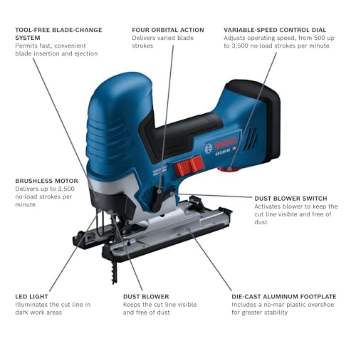 Bosch GST18V-50BN 18V Brushless Barrel-Grip Jig Saw thumb #1