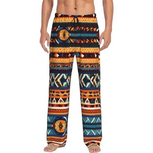 Pantalon de pyjama pour homme EdWal motifs africains Noir XXL avec poches
