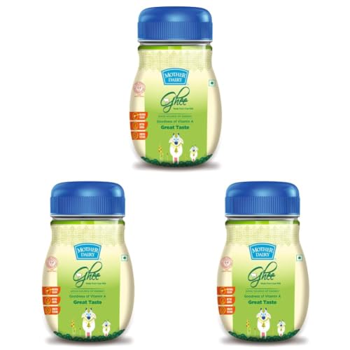 Image of Mother Dairy Cow Ghee 1Litre Pet Jar (Pack of 3)