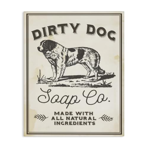 Image of Stupell Industries Dirty Dog Soap Co Vintage Sign Oversized Stretched Canvas Wall Art, Proudly Made in USA