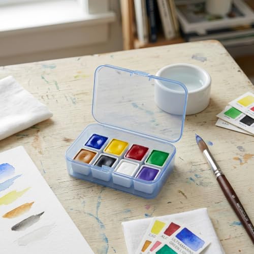 Image of 12 Pack Blue Small Plastic Storage Bins 3.35x2.17x0.98 in, Mini Containers with Lids for DIY Bead Organizer, Craft Hardware Case