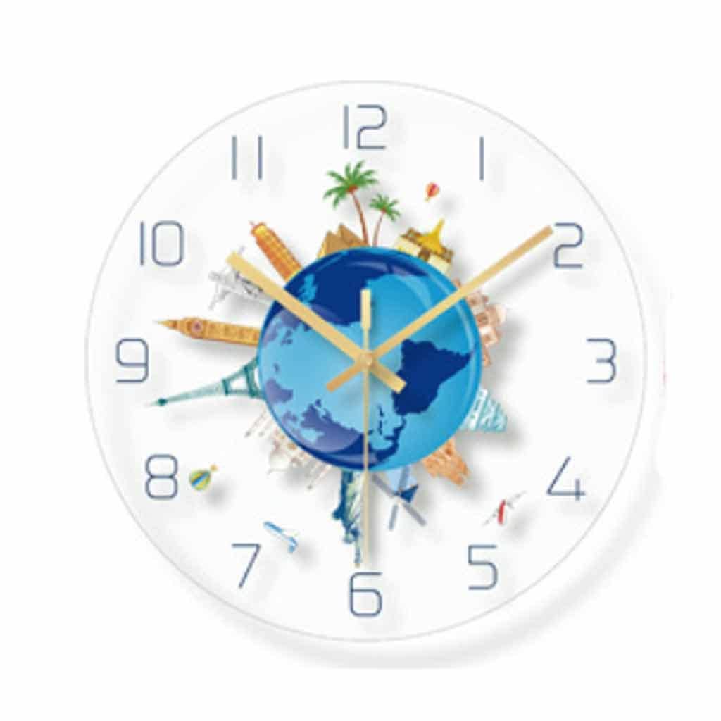 Horloge murale en verre transparent montre ronde design de salon
