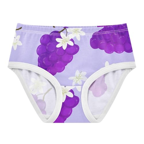Purple Grapes Flowers Lavender Toddler Underwear Custom 2t Cotton Girl Panties Cute Flower Briefs Girls Undies