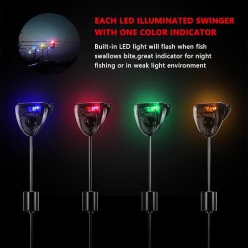 Accesorios de pesca con alarma digital LED de metal para carpa negra 2