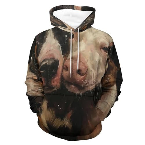 Sweat à capuche cochon et chien un cadeau original pour homme et femme S